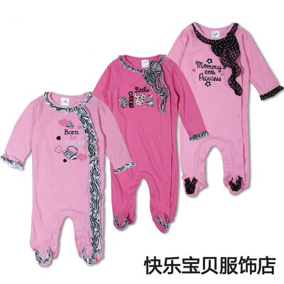 欧美长袖春秋女宝宝爬服连体衣