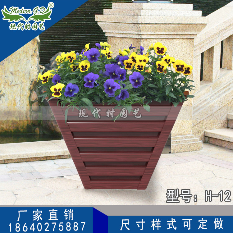 厂家直售定制钻石组合铝合金花箱市政道路户外种植槽艺术绿化花盆