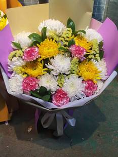 北京殡葬一条龙白菊花黄菊花束同城闪送一小时达悼念上坟扫墓祭祀