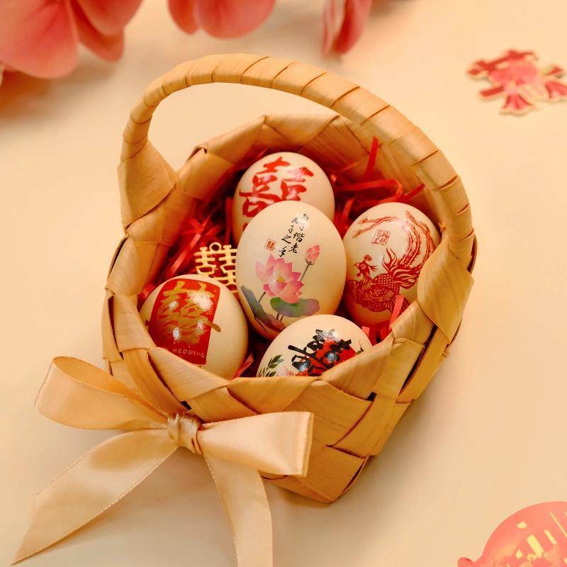 喜蛋鸡蛋贴订婚摆台布置女方陪嫁装饰中式纹身贴纸结婚礼用品大全