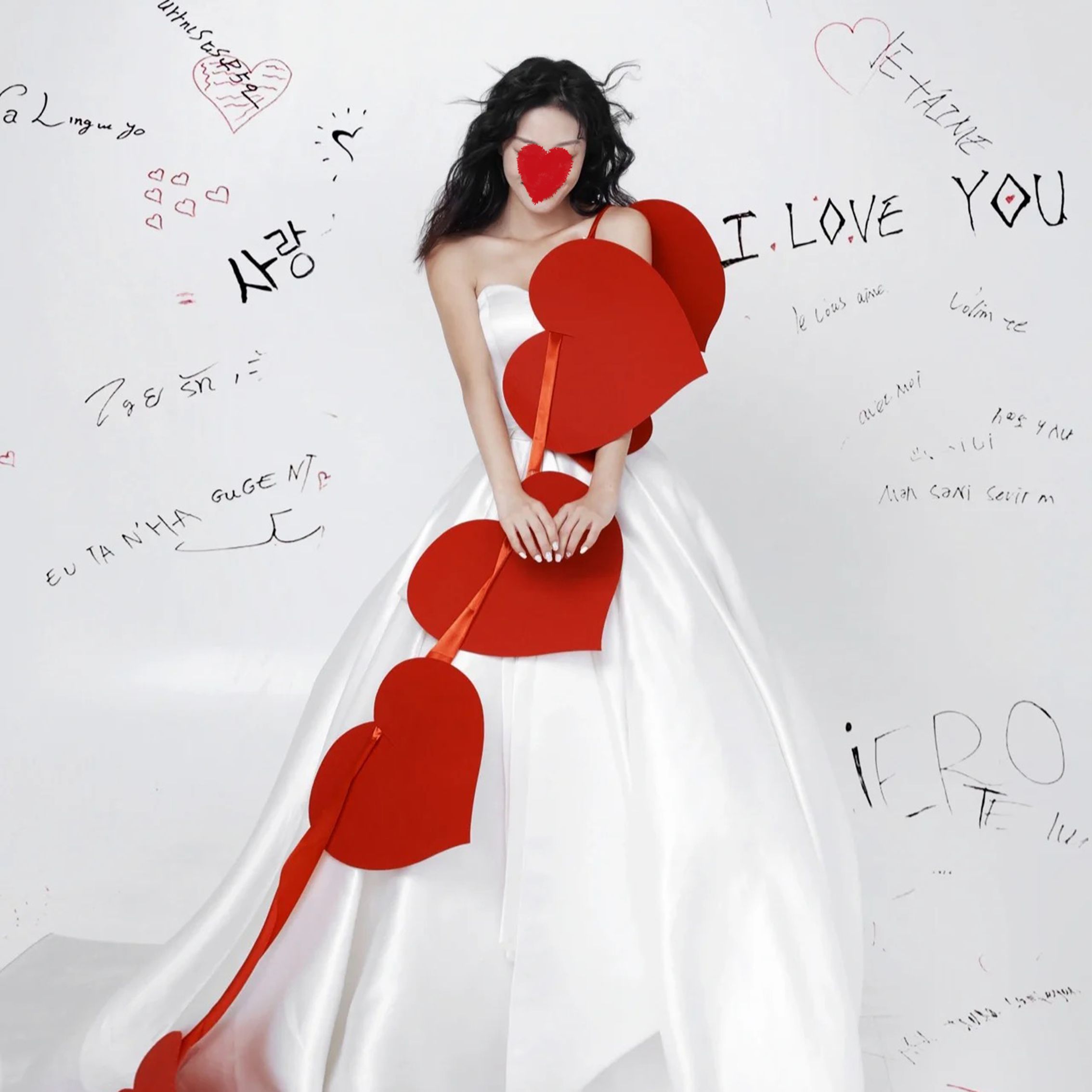 结婚领证拍照道具爱心喜字拉花婚礼户外跟拍婚房布置套装饰用品订