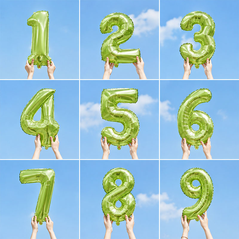 户外拍照道具场景布置32寸果冻水晶数字铝膜气球生日装饰儿童派对