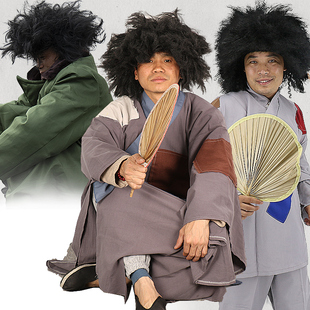 乞丐服装搞怪笑破烂衣服古代叫花子套装网红丐帮破旧补丁服要饭装