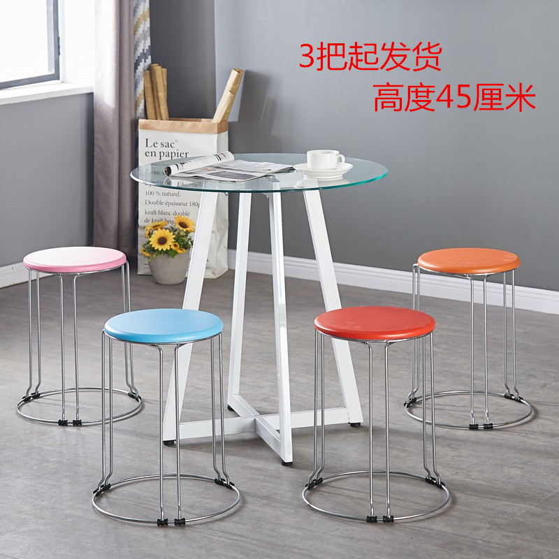 简易家用圆凳饭馆餐厅实木椅子