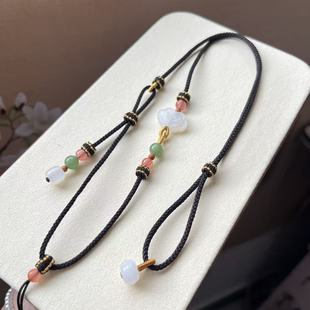 高档手工编织吊坠挂绳和田玉祥云挂件绳项链绳黄金平安扣翡翠绳子