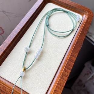 手工编织吊坠挂绳多宝水晶编绳细项链挂绳玉坠黄金小众挂脖锁骨链