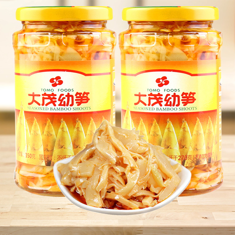 TOMO大茂幼笋350g*2瓶装油焖笋罐头脆嫩即食下饭菜笋丝冷盘佐餐