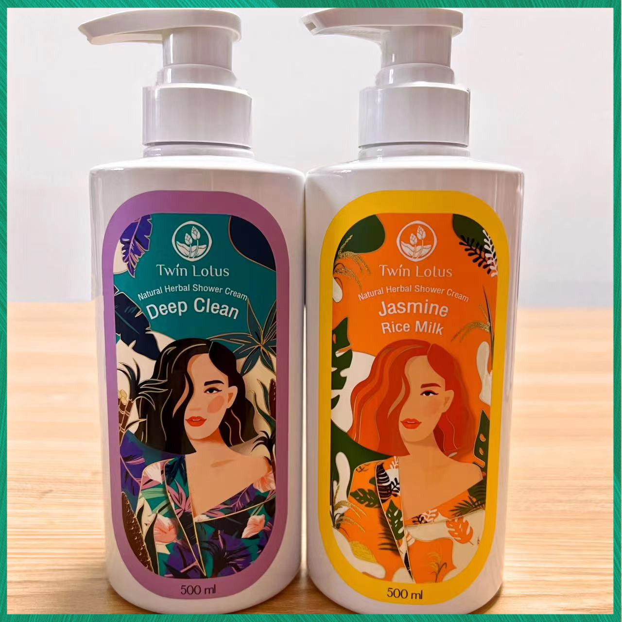 泰国进口双莲紧致弹性沐浴露磨砂