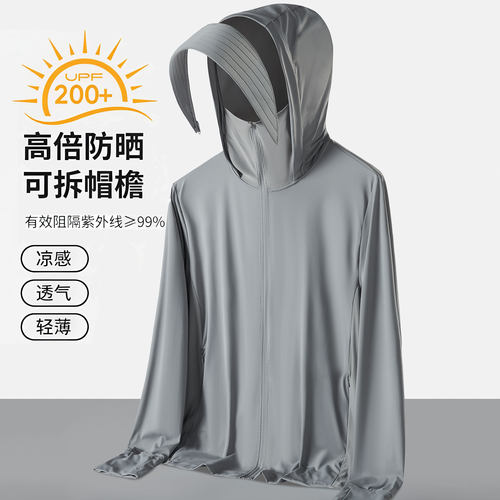 2026春新款防晒衣男UPF200+冰丝防晒服女防紫外线大帽檐防晒外套