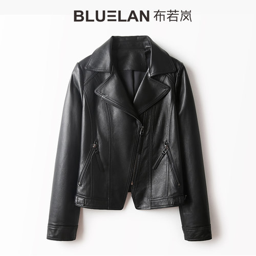 绵羊皮小皮衣女短款春秋新款潮流时尚修身海宁皮夹克真皮外套女潮