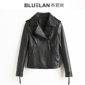 时尚 显瘦上衣潮 修身 皮衣外套女秋冬新款 绵羊皮真皮皮夹克海宁短款