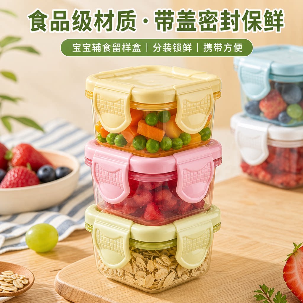 宝宝辅食盒食品级带盖密封保