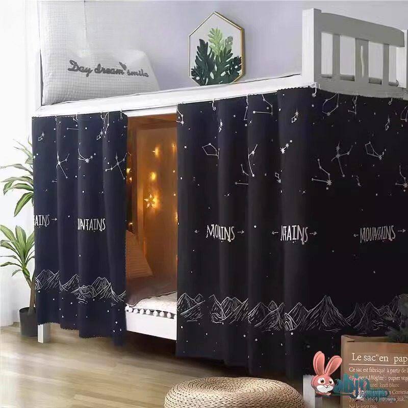 宿舍下铺遮光窗帘轻奢学生床帘棉麻质感加厚物理布寝室上铺无涂层