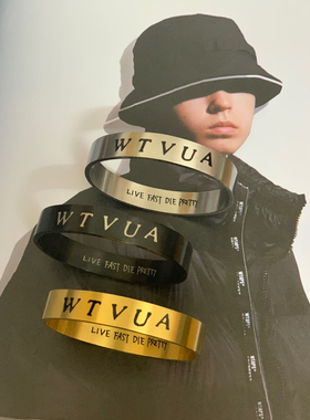 志明日潮原创WTAPS中古蝌蚪同款手镯手环925银余文乐同款个性配饰