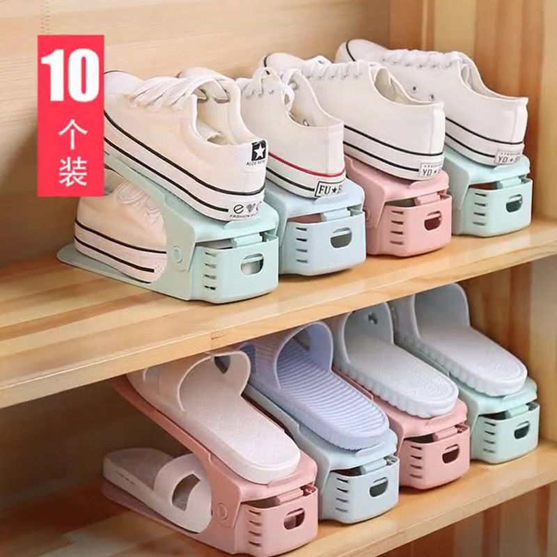 省空间鞋子宿舍收纳神器双层加厚家用可调节鞋架鞋柜分层隔板整理