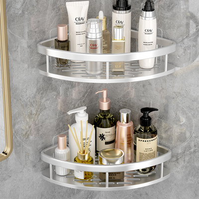 卫生间置物架浴室三角架免打孔墙上壁挂式厕所洗澡洗手间收纳架子