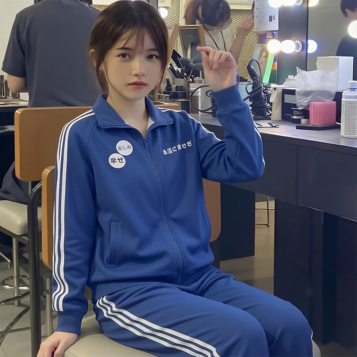 学生日系套装女冬季新款三条杠宽松运动外套休闲直筒裤两件套宅女
