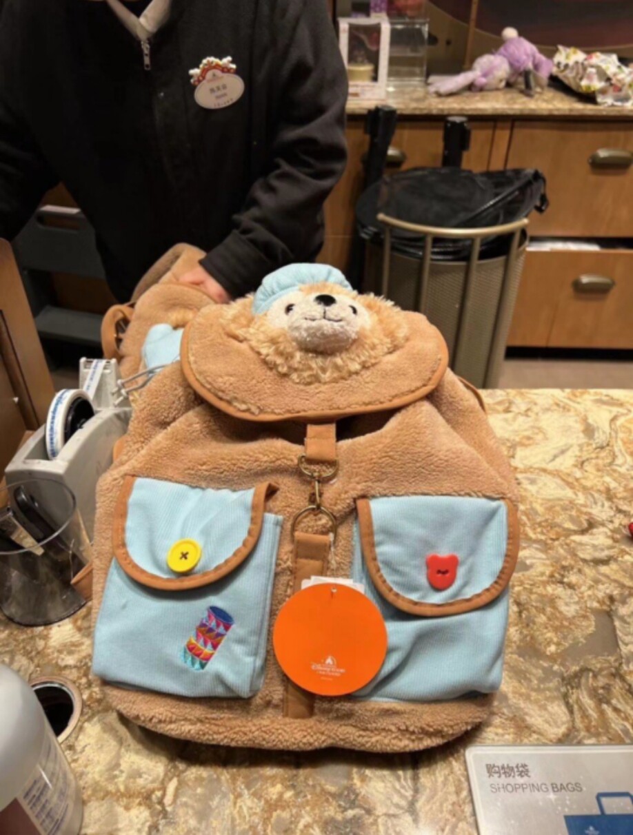 秋日小小时光手作达菲熊双肩包毛绒玩偶包包可爱书包大容量背包女