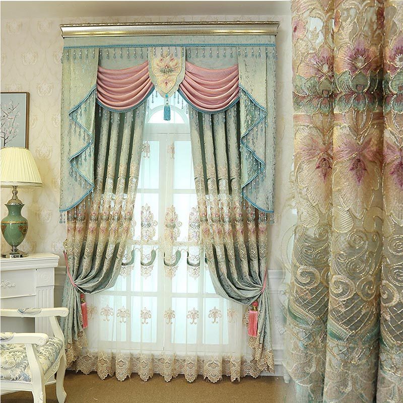 乐山窗帘客厅简欧镂空绣花帘雪尼尔刺绣阳台落地成品欧式大气遮光,居家布艺,定制窗帘,淘宝优惠券,粉丝福利购,淘宝优惠卷