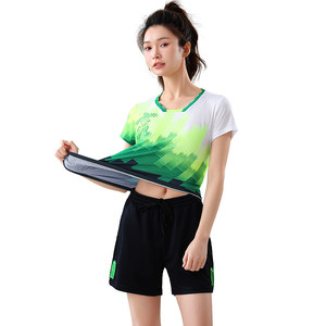 单双号羽毛球服套装女款短袖上衣速干男网球服团购修身运动球衣