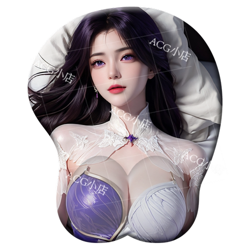 3D硅胶胸立体护腕鼠标垫二次元动漫禁欲系定制