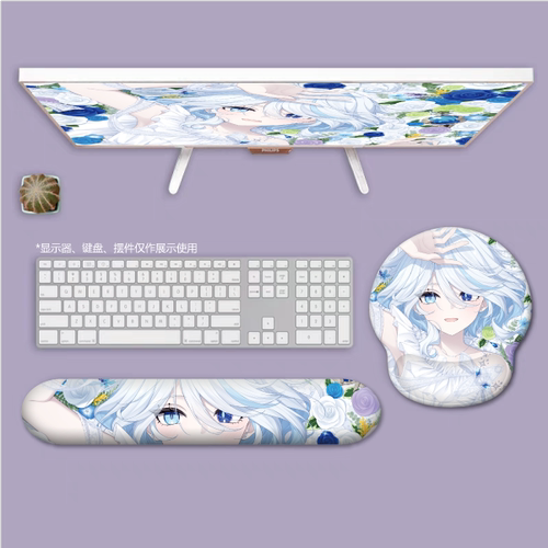 原神3D立体护腕硅胶鼠标垫记忆棉键盘手托组合套装胡桃刻晴芙宁娜