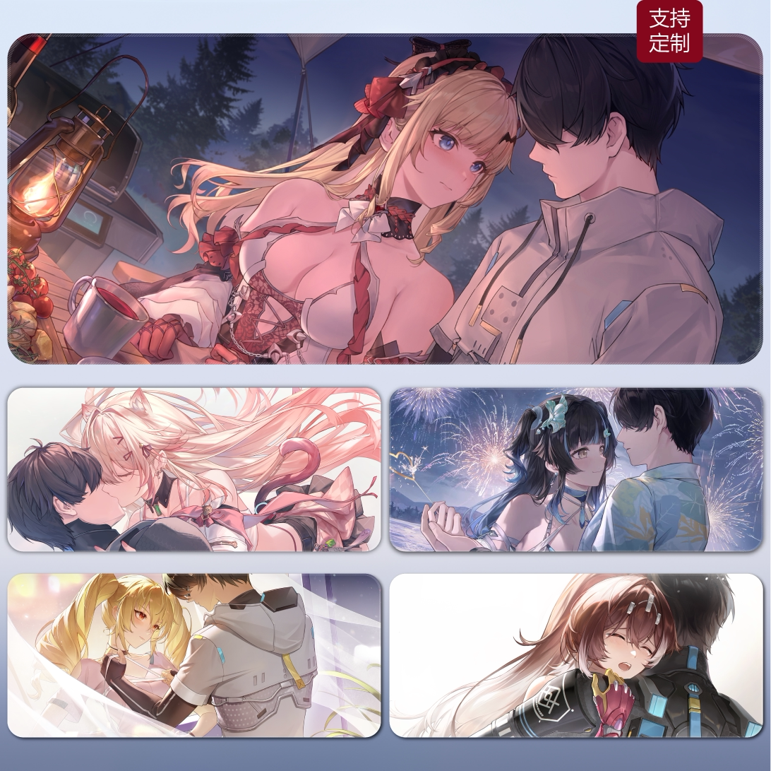 尘白禁区鼠标垫高颜值超大桌垫滑鼠垫二次元美女键盘垫定制