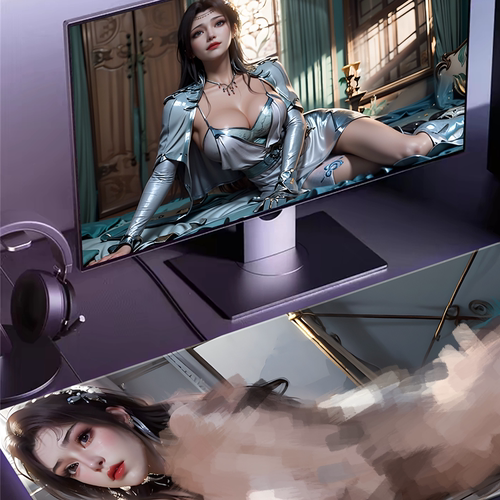 禁欲系超大鼠标垫国漫美女性感电竞办公桌垫动漫二次元键盘垫