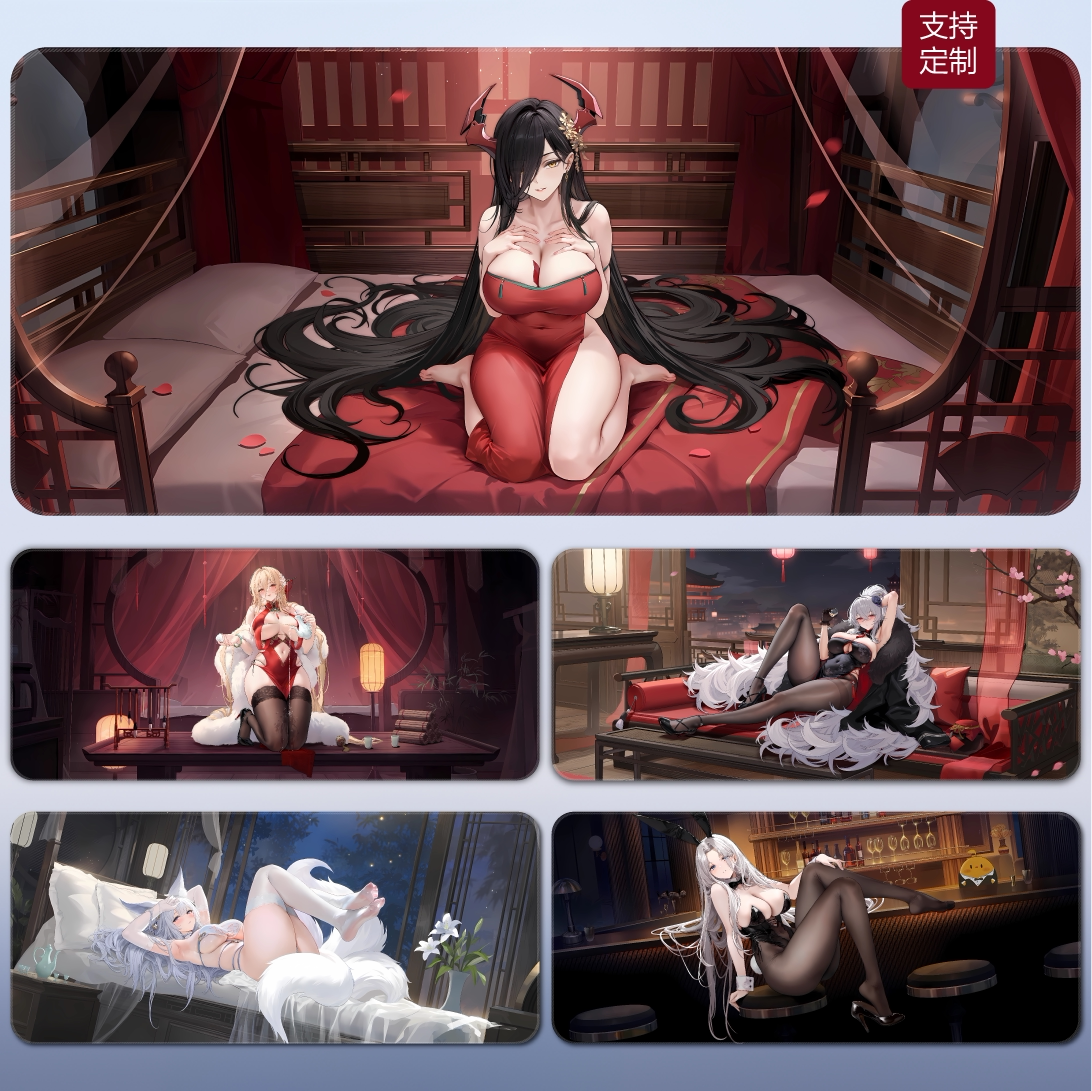 碧蓝航线鼠标垫超大美女桌垫R18去衣美女禁欲系二次元键盘垫定制