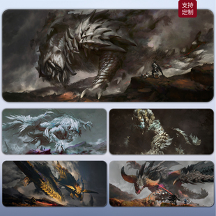 怪物猎人荒野超大鼠标垫电竞游戏办公桌垫电竞键盘垫加厚锁边