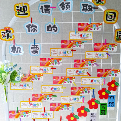 2025开学季升班机票登机牌幼儿园小学生手写车票入学典礼签到布置