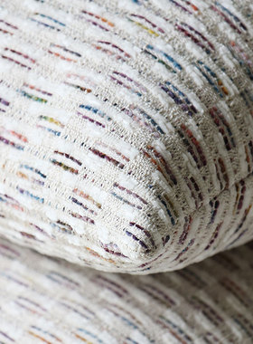 默色空间新品色织点彩双面抱枕民宿样板间侘寂风棉麻高级感靠垫套