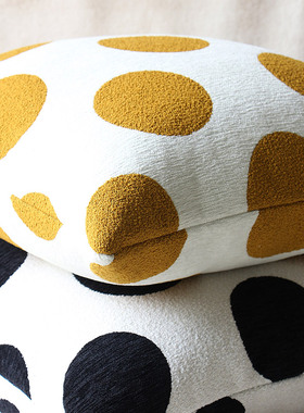 默色空间新品雪尼尔大圆点双面抱枕新中式客厅揽枕套网红沙发靠垫