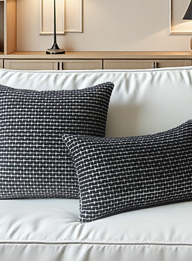 默色空间墨韵编织双面图案抱枕腰枕高克重沙发靠垫超细旦羽丝靠枕