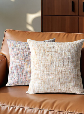 默色空间小香风高级感雪尼尔沙发抱枕腰枕莫奈彩中古风羽丝芯靠垫