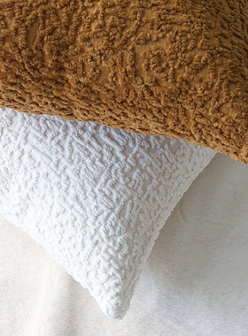 默色空间雪尼尔双面沙发抱枕卧室床头雪花绒高级感揽枕重磅靠垫套