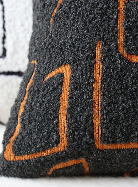 默色空间客厅沙发抱枕样板间设计师沙发靠垫高端新软装中古风靠垫