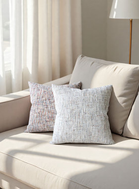 MOSE默色空间杏子灰雪尼尔抱枕莫奈彩复古香芋紫双面艺术靠垫揽枕