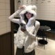 2025秋冬新款 可爱小熊耳朵连帽毛毛马甲加厚 环保皮草马甲女短款
