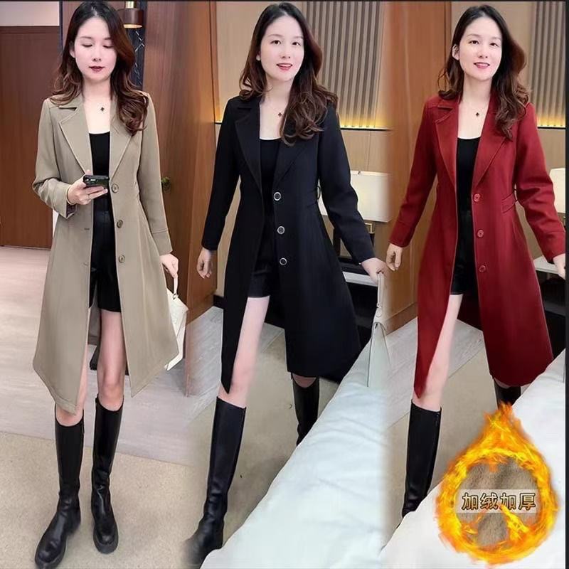 2025秋冬新款洋气显瘦小个子中长款大衣上档次加绒加厚风衣外套