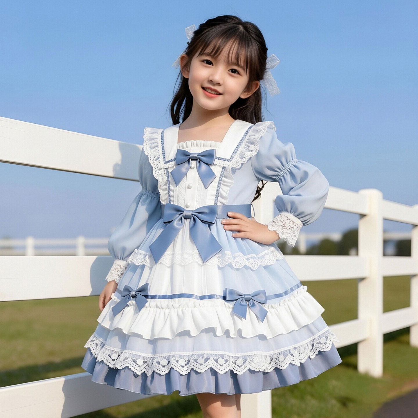 爱莎公主裙女童高端洛丽塔小礼服图片