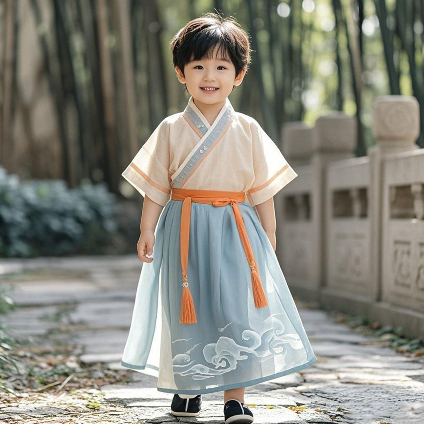 男童夏季汉服儿童新中式国风唐装2026新款小少爷帅气男宝古装薄款