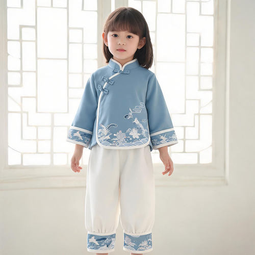 中秋节服装儿童汉服女童唐装套装