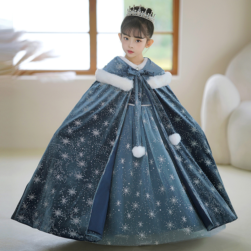 女童艾莎公主裙小女孩洋气连衣裙