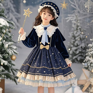 洛丽塔公主裙女童连衣裙洋气圣诞节冬装裙子服装儿童超好看冬裙