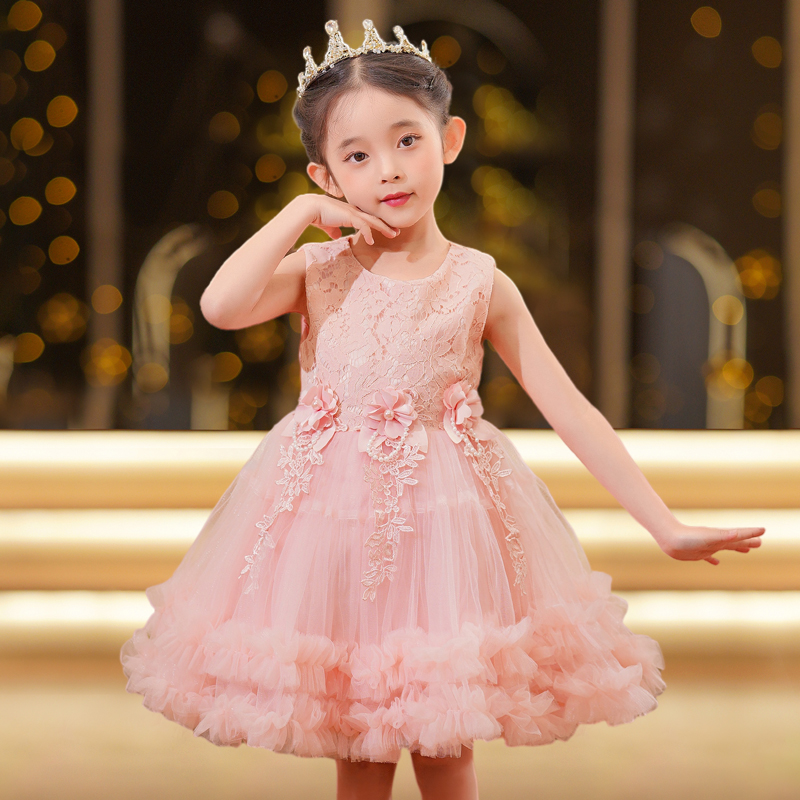 女童连衣裙礼服2025新款儿童生日蓬蓬裙小女孩洋气公主裙夏季裙子