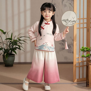 汉服女童旗袍春装套装2026新款儿童古风超仙唐装国风日常可穿古装