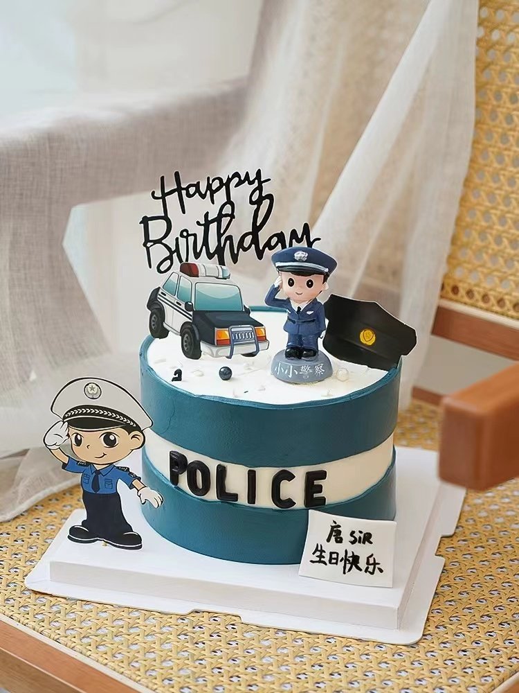 警察交警蛋糕装饰品摆件 Q版可爱卡通公仔英雄生日烘焙配件插件,节庆用品/礼品,节日装扮用品,淘宝优惠券,粉丝福利购,淘宝优惠卷