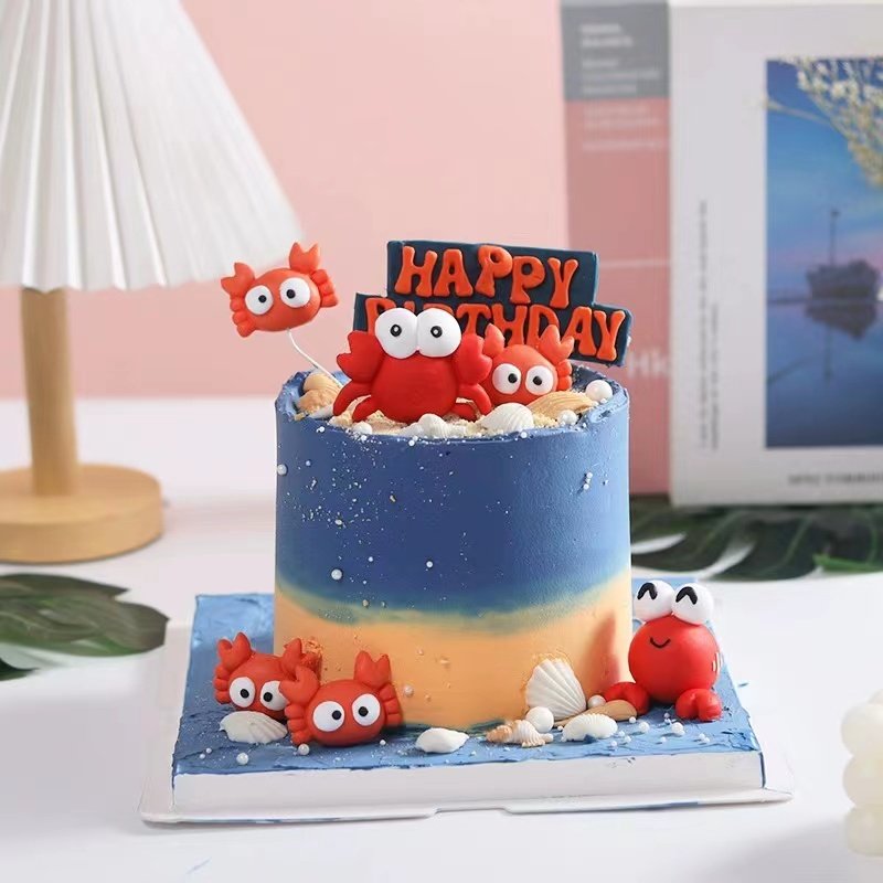 软陶螃蟹工艺品桌面摆件巨蟹座