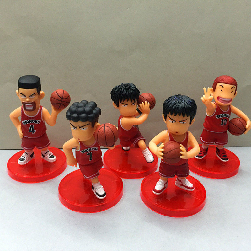 灌篮高手生日蛋糕摆件 卡通情景蛋糕装饰配件 男孩篮球兄弟5个装